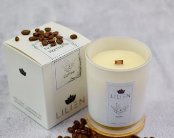 Coffee Duftkerze - Geschenkidee - Vegane Kerze - Kerze Modern - Dekorative Kerze - Kerze aus  Sojawachs - LILIEN Candle - Kerze Soya