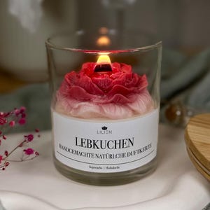 Duftkerze Lebkuchen mit süßen Noten von Anis, Zimt, Karamell und Vanille – perfekt für gemütliche Winterabende und Naschkatzen, Geschenkidee