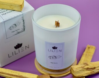 Palo Santo Duftkerze - Vegane Kerze - Kerze Modern - Dekorative Kerze - Kerze aus  Sojawachs - LILIEN Candle - Kerze mit ätherische Duftöl