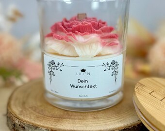 Personalisierte Duftkerze 'Wunschtext' Kerze im Glas vegan Sojawachs Custom Geschenk mit Text Geburtstagsgeschenk Muttertag Valentinstag