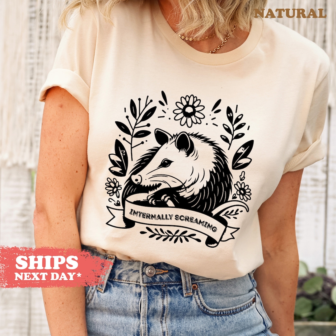 Internally Screaming Possum Shirt, Possum Tshirt, Opossum Crewneck ...