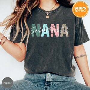 Customized Grandma Shirt, Personalized Kids Name Tshirt, Mothers Day Shirt, Gift For Grandma, Custom Grandma And Kids Shirt, Comfort Colors