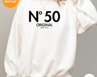 Customized 50th Birthday Sweatshirt, Personalized Birthday Year Hoodie, Gift For Mom, 50 Years Old Sweatshirt, Fiftieth Birthday Sweatshirt