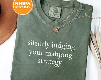 Comfort Colors® Silently Judging Your Mahjong Strategy Shirt, Mahjong Shirt, Mahjong Gifts, Mahjong Apparel