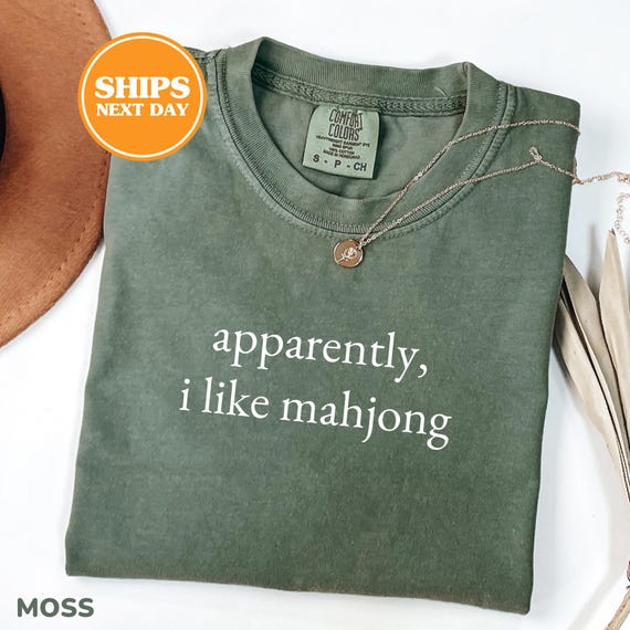 Comfort Colors® Apparently I Like Mahjong Shirt, Mahjong Gifts, Mahjong Apparel, Mahjong Tshirt, Mah Jongg Shirt
