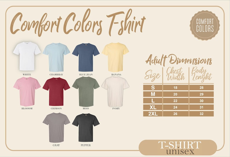 a t - shirt with different colors and sizes