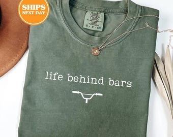 Comfort Colors® Life Behind Bars Shirt, Cycling Gifts, Funny Cycling Shirt, Bicycle Gifts, Gifts For Cyclists