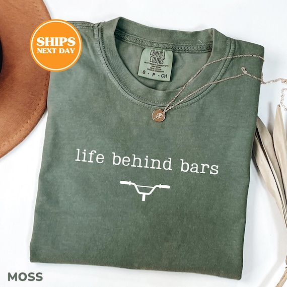 Comfort Colors® Life Behind Bars Shirt, Cycling Gifts, Funny Cycling Shirt, Bicycle Gifts, Gifts For Cyclists