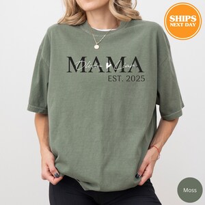 Personalized Mama Shirt, Customized Mom Tshirt, Custom Mom Shirt, Mother&#39;s Day Gift, Mama Shirt, Custom Name Mommy Shirt, Comfort Colors