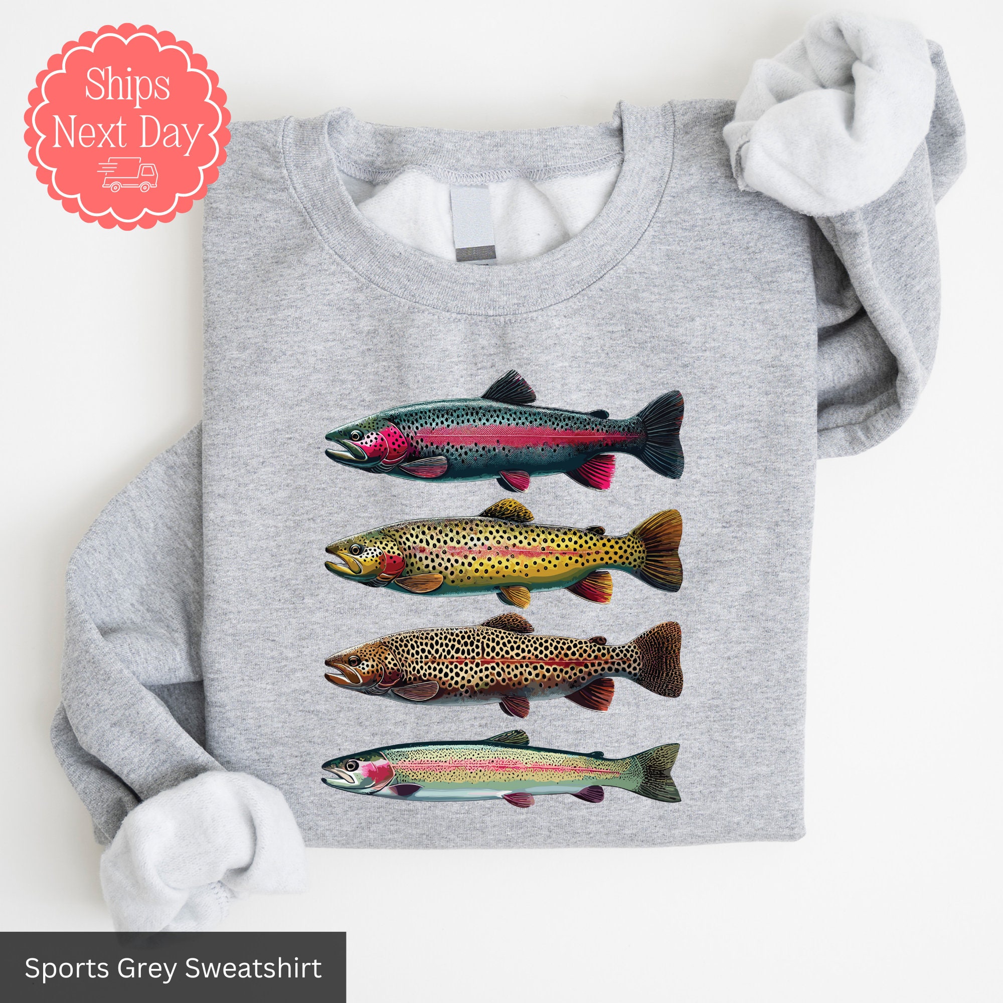 Brown Trout Sweatshirt - Etsy