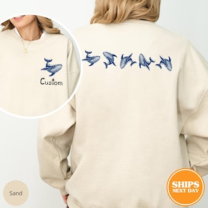 Customized Whale Sweatshirt, Retro Whale Sea Hoodie, Whale Lover Gift, Personalized Vintage Sea Sweatshirt, Vintage Whale Lover Sweatshirt
