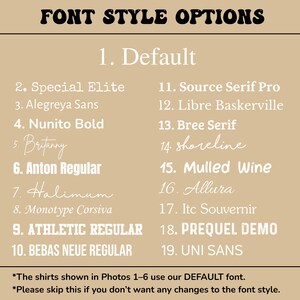 a poster with a list of font styles
