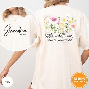 Personalized Grandma Shirt, Custom Grandma Shirt, Mother&#39;s Day Gift, Grandma Birthday Tshirt, Grandkids Names, New Grandma, Comfort Colors