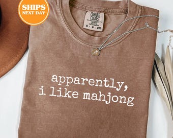 Comfort Colors® Apparently I Like Mahjong Shirt, Mahjong Shirt, Mahjong Gifts, Mahjong Tshirts