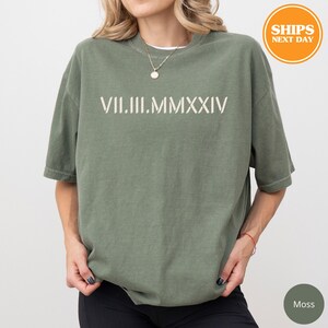 Custom Roman Numeral Shirt, Personalized Roman Date Tshirt, Anniversary Shirt, Gift For Couples, Matching Couple Shirt, Comfort Colors