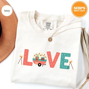 Love Shirt, Camping Shirt, Travel Trailer Shirt, Joyful Camping Tshirt, Camping Gift For Her, Cute Camping Shirt, Nature, Comfort Colors