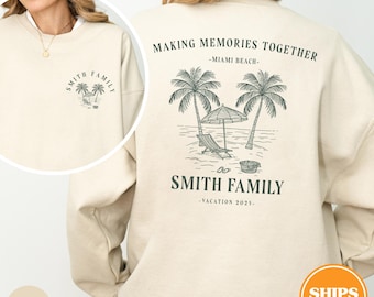Personalized Family Vacation Sweatshirts, Summer Coastal Trip Hoodie
