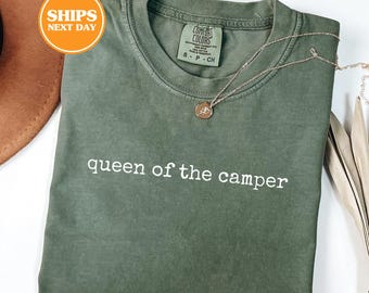 Comfort Colors® Queen Of The Camper Shirt, Camping Shirt, Camping Gifts, RV Gifts, Camper Gifts