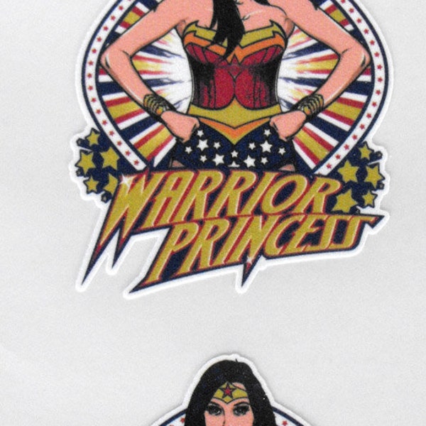 Warrior Princess Wonder Woman Patch Flock 4 pouces de haut Iron-on MINT inclus instructions