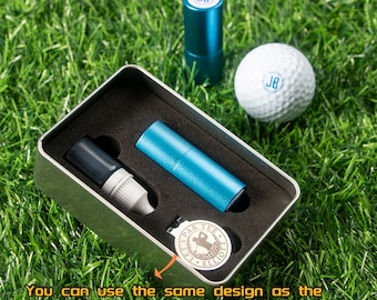 NEUES SET!!!Golfball Stempel-Golf Ink Stempel-Golf Geschenke-Golfball Marker-Edelstahl Golf Stempel-Personalisierter Mini Stempel für Golfball