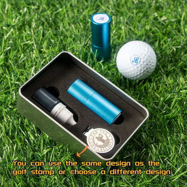 NEUES SET!!!Golfball Stempel-Golf Ink Stempel-Golf Geschenke-Golfball Marker-Edelstahl Golf Stempel-Personalisierter Mini Stempel für Golfball