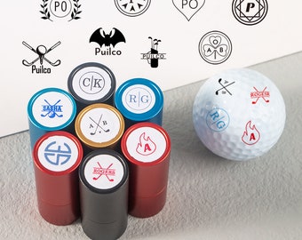 Tampon logo personnalisé | Cadeau pour golfeur/famille | Monogramme balle de golf tampon | Golf personnalisé | Cadeaux sportifs pour lui | Encre permanente imperméable