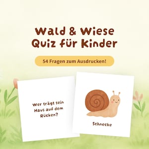 Quiz Forêt et Prairie pour enfants | Cartes mémoire Animaux et Nature | Jeu PDF à imprimer | Garderie et École primaire | Cartes de jeu Forêt