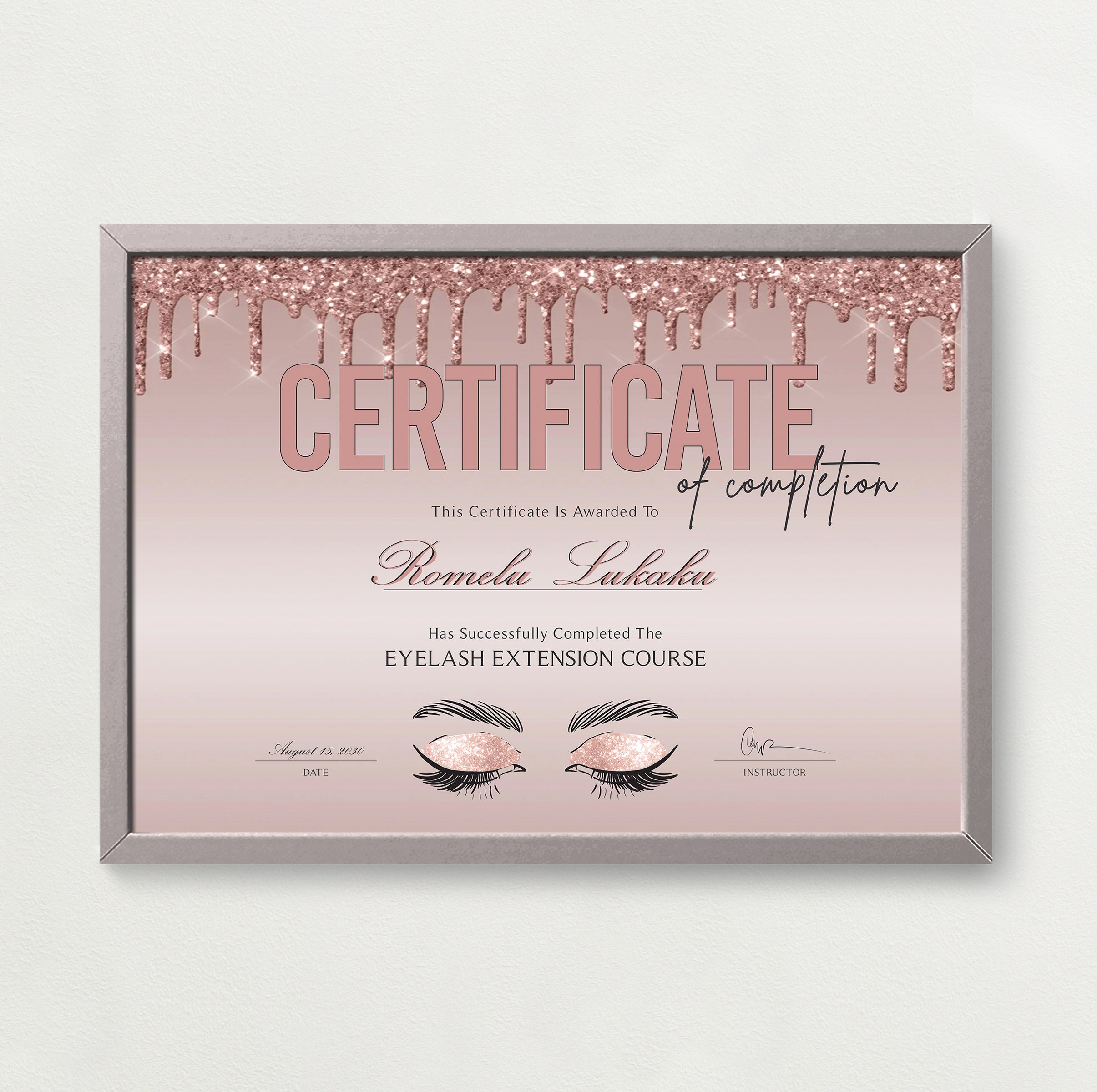 Lash Certificate Template in Canva | Instant Download | Printable Lash ...