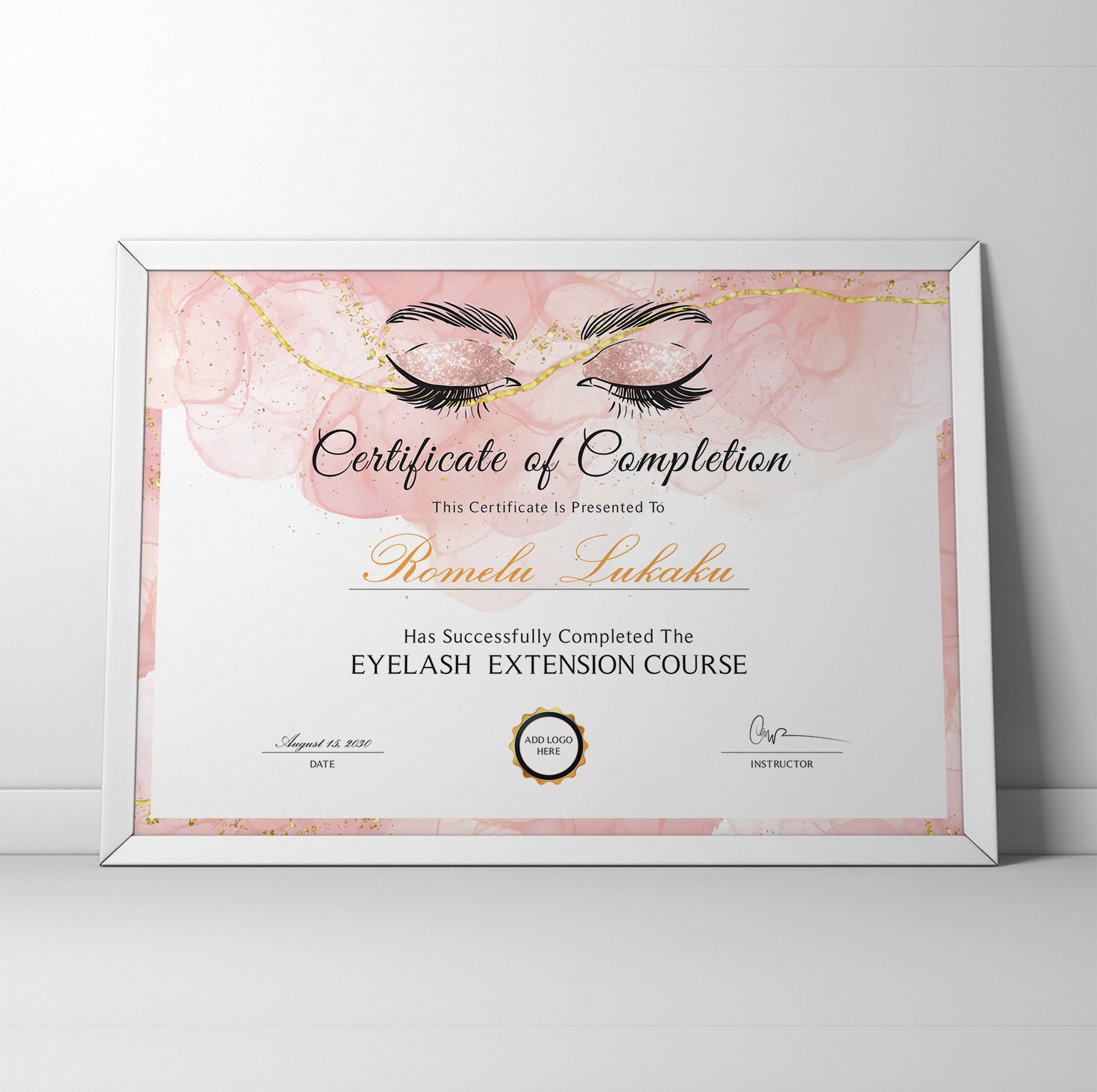 Lash Certificate Template in Canva | Instant Download | Printable Lash ...