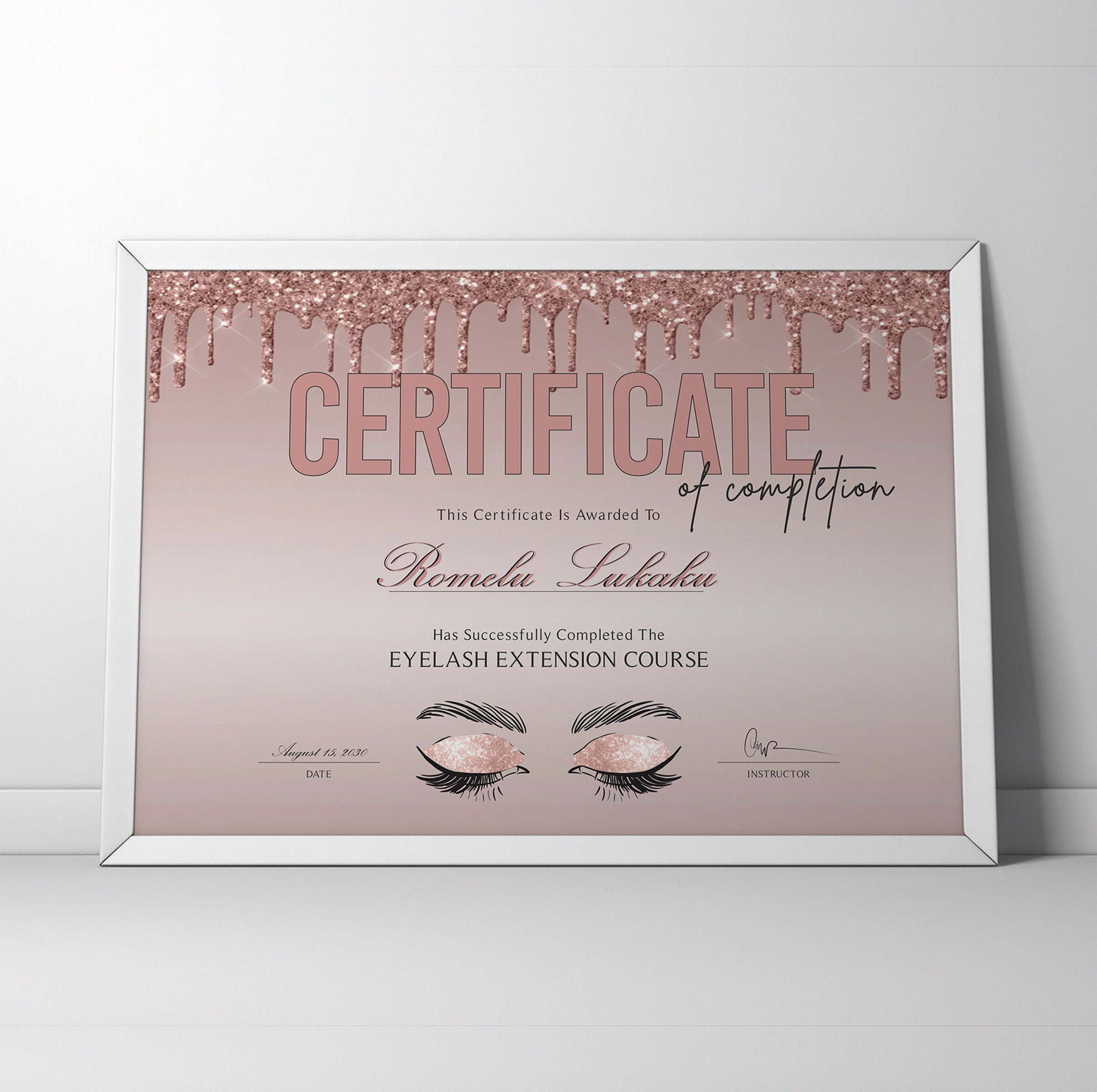 Lash Certificate Template in Canva | Instant Download | Printable Lash ...