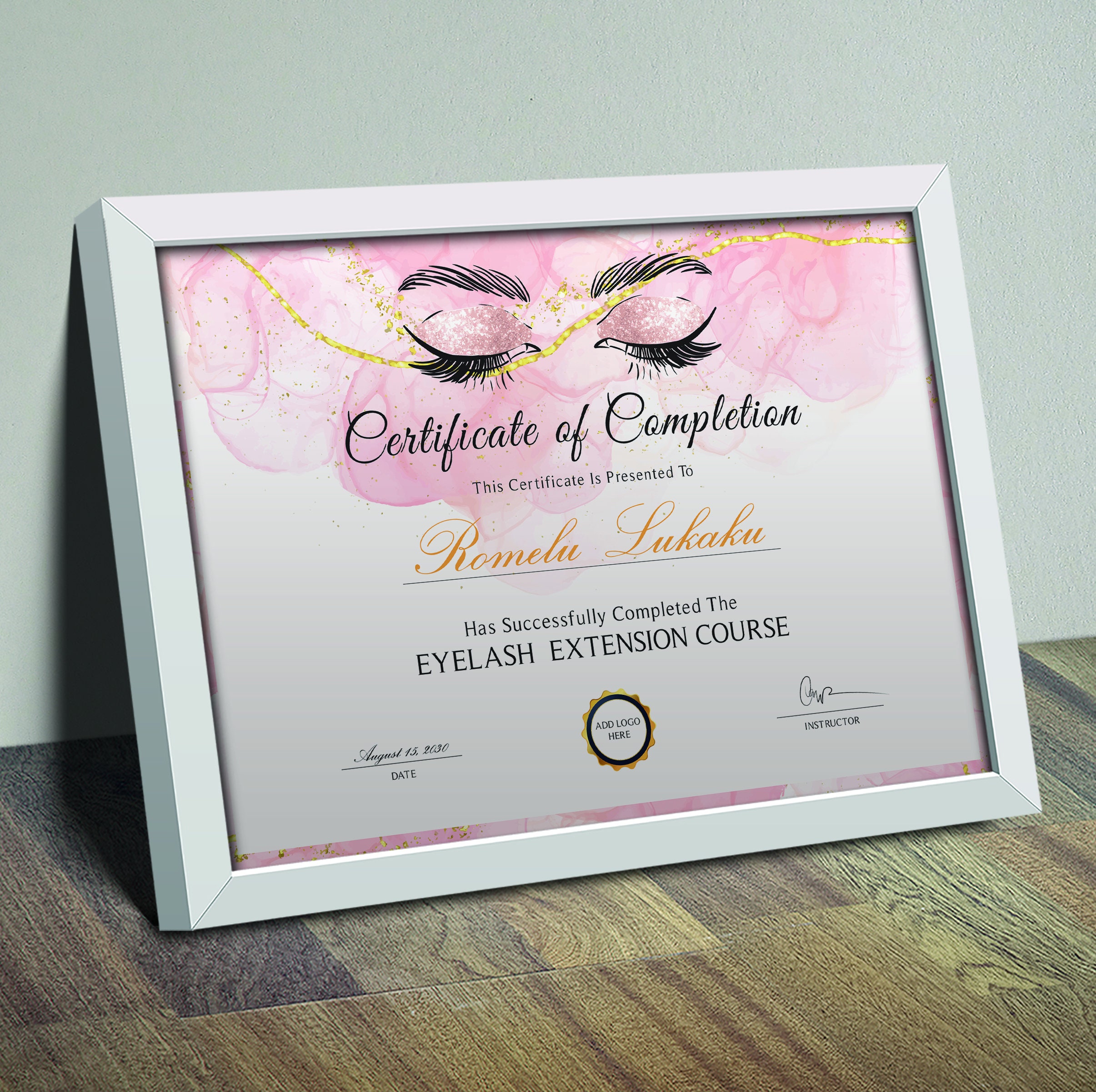 Lash Certificate Template in Canva | Instant Download | Printable Lash ...