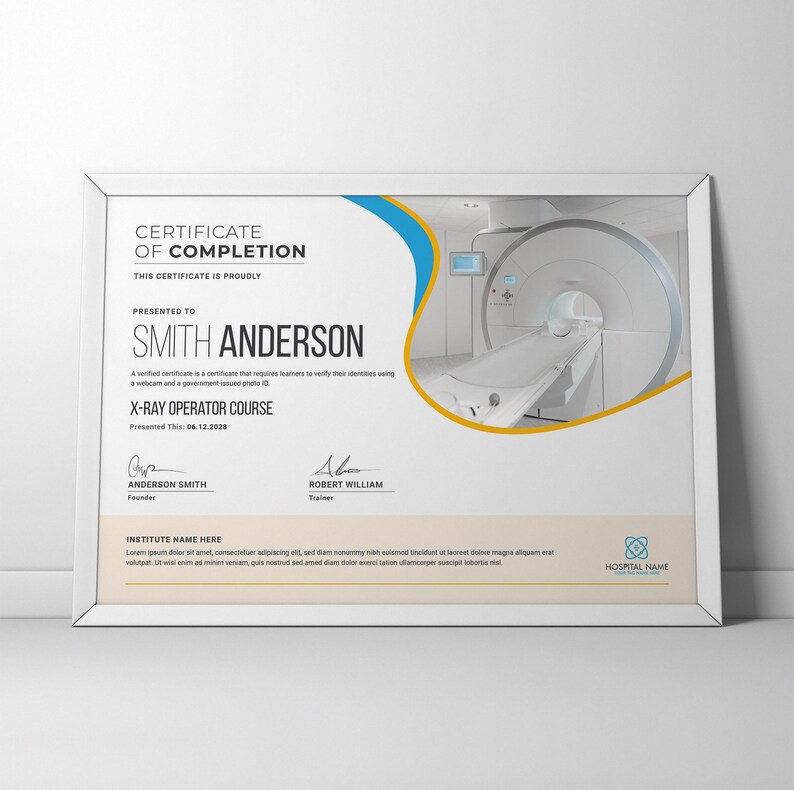 Certificate Template in Canva | Printable X-ray Operator Course ...