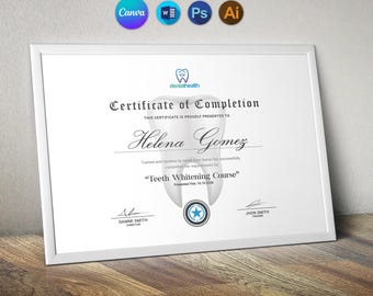 Dental Assistant Certificate in Canva | Instant Download | Printable Dental Assistant Template Certificate | Dental Assistant Course