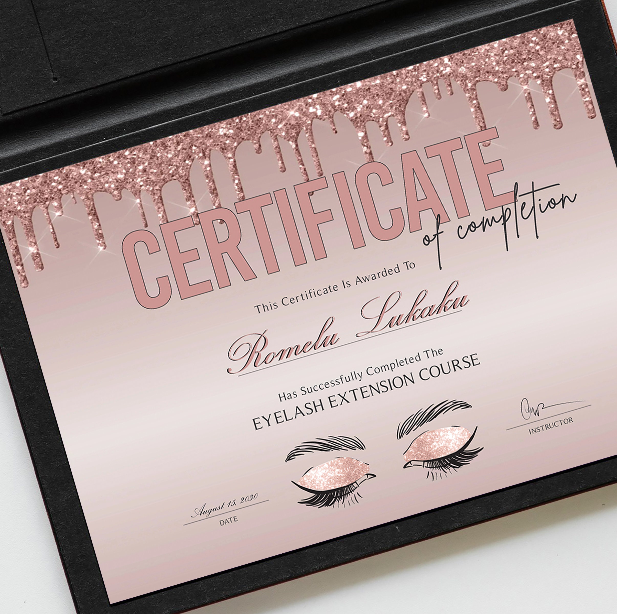 Lash Certificate Template in Canva | Instant Download | Printable Lash ...