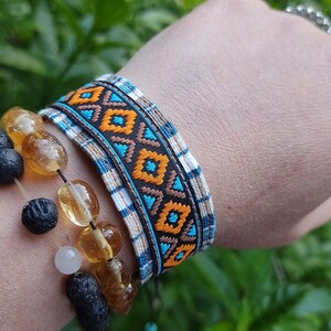 Boho Woven Bracelets, Adjustable Multi Coloured Bracelets, Beach Accessories, Holidays Jewelry, Ethnic Hippie Summer Bracelet