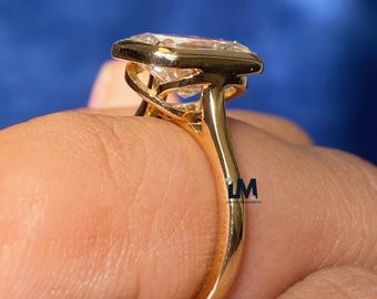3Ct Radiant Cut Engagement Ring For Women Radiant Cut Moissanite Ring 14K Solid Gold Wedding Ring Radiant Bezel Ring Radiant Solitaire Ring