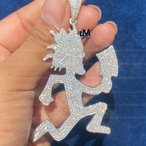 Real Moissanite Hatchet Man Pendant 925 Silver Pendant Hip Hop Hatchet Pendant For Men 925 Sterling Silver Pendant Hatchet Man Charm Pendant