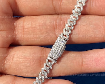 Pave Cuban Chain Bracelet 925 Silver Cuban Bracelet For Men Hip Hop Bracelet Iced Out Bracelet Diamond Bracelet Miami Cuban Link Bracelet