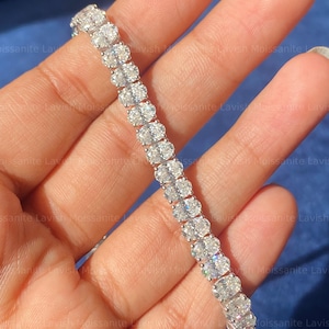 4*6MM Oval Cut Moissanite Diamond Tennis Bracelet For Women Moissanite Bracelet Solid 925 Starling Silver Bracelet Luxury Hip Hop Bracelet
