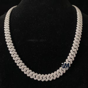 14 MM okrągły szlif Moissanite Diament Iced Out Hip Hop Kubański Łańcuch Link dla Mężczyzn Diamentowy Naszyjnik 925 Srebrny Kubański Naszyjnik Dla Mężczyzn