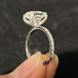 4CT Oval Cut Moissanite Diamond Tulip Set Engagement Ring For Women Anniversary Gift Wedding Ring Proposal Ring Promise Ring Oval Tulip Ring