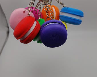 3D printed clicky macaron fidget keychain
