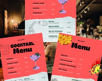 Modern Restaurant Menu Template – Customizable PDF for Dining Experience