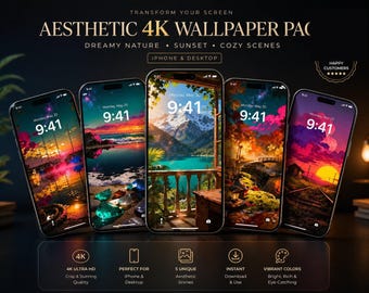 Dreamy Nature Sunset Cozy Scenes 4K Wallpaper Pack (iPhone Desktop)