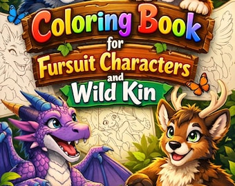 Coloring Book for Fursuit Characters and Wild Kin