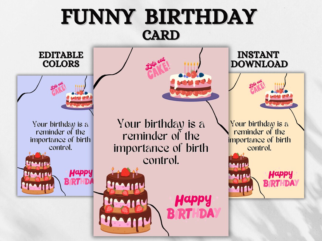 Funny Birthday Card, Printable Friend Birthday Card, Instant Download ...