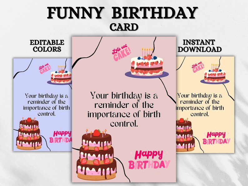 Funny Birthday Card Printable Friend Birthday Card Instant - Etsy