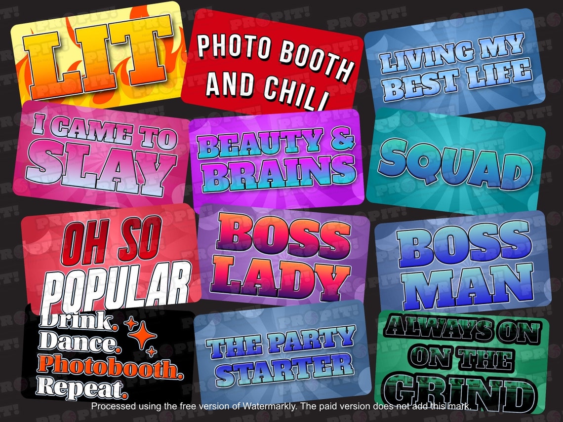12 Photo Booth Props PNG, Instant Download Photo Booth Props, Digital Downloads, Printable Photo