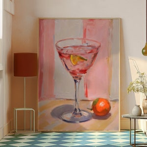 Aperol Spritz Print Koktajl Plakat Bar Cart Print Sztuka ścienna w stylu vintage Aperol Art Print Abstrakcyjny obraz kuchenny Modny do druku Cyfrowy