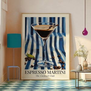 Espresso Martini Print Cocktail Poster Bar Warenkorb Print Vintage Wandkunst Martini Kunstdruck Abstrakte Küche Malerei Trendy Printable DIGITAL